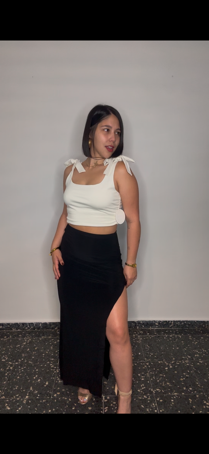 White bow top