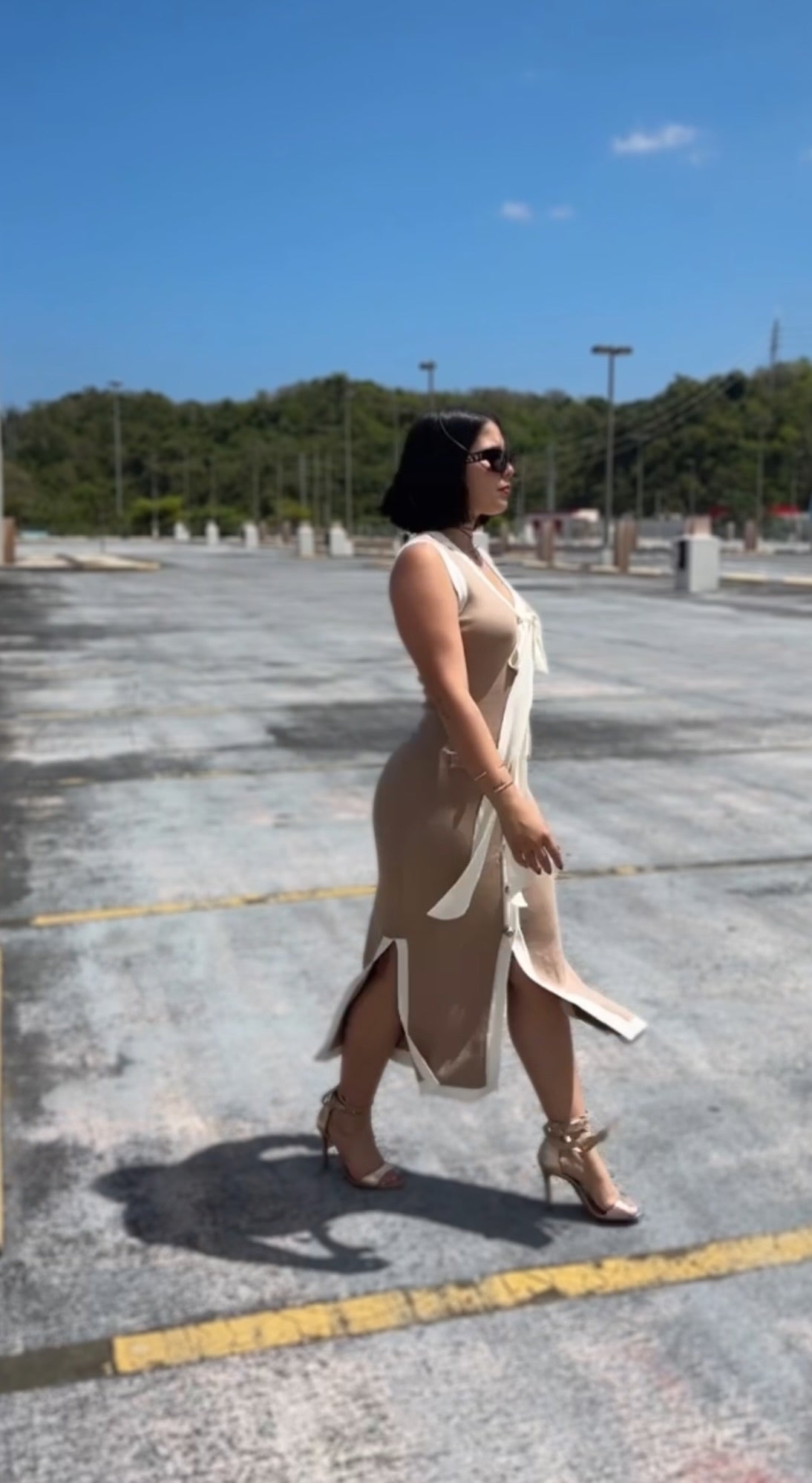 Beige midi dress