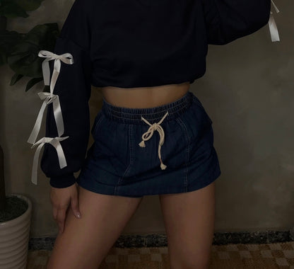 Denim skort