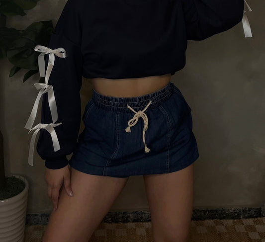 Denim skort