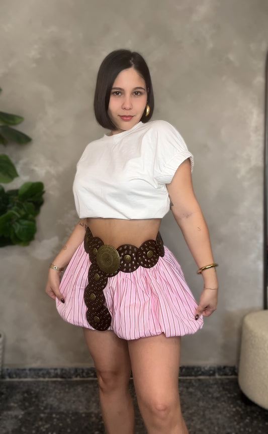 Poplin Pink Skirt